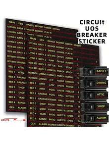 1pc Electrical Box Panel Label, 129 Pieces Per Circuit Breaker Catalog Label, Clearly Identifiable Label Sticker, Weatherproof Fuse Box Sticker, Fuse Box Identification Reminder Sticker, Prompt Sticker - 129pcs/set-2 Sets - View 5