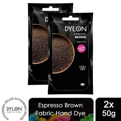 Dylon Hand Fabric Dye Sachets 2 Pack 50g Each For Clothes, Home Textiles, Soft Furnishings, Easy To Use For Customising And Refreshing Fabrics At Home