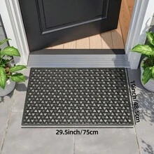 1件装 - 前门地垫，室外入口橡胶材质，迎宾地垫，加厚防滑，防水防尘，全天候适用于庭院入口、排水、节日装饰、房间入口装饰、浴室厨房装饰、厨房地毯 - 灰色 - 查看 4