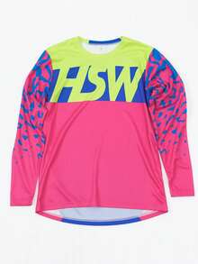 HISERWA 女士骑行服 山地自行车服装 骑行服 公路骑行服 MTB BMX 全地形自行车 速降摩托车 DH 越野摩托车 T 恤 健身衬衫 长袖 T 恤 速干透气衬衫 - 粉色 - 查看 11
