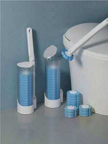 1 Bộ chổi vệ sinh bồn cầu dùng một lần có đầu thay thế hòa tan, Bộ chổi vệ sinh bồn cầu, Không loại bỏ vết bẩn góc chết, Sử dụng trong gia đình (Bao gồm hộp mực thay thế và giá đỡ), Hệ thống vệ sinh bồn cầu dùng một lần, Hộp mực thay thế, Dụng cụ phòng tắm, Thích hợp để vệ sinh bồn cầu và sử dụng trong gia đình, Để vệ sinh phòng tắm - Nhiều màu - Xem 4