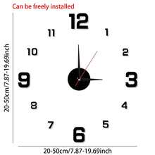 Simple Illuminated Digital Clock, European Style DIY Silent Wall Clock, Suitable For Study Room And Living Room, No Drilling Required, Wall-Mounted Clock