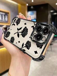 1个全新玫瑰金电镀气囊防摔/加厚透明TPU保护壳，兼容/16 Pro Max/16 Pro/16/13 Pro Max/12 Pro Max/11/15 Pro Max/14 Pro Max/Galaxy S/荣耀/Note 13 Pro/S23 Ultra/S24 Ultra，国际版，非国内版 - 黑色 - 查看 3