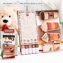 1 conjunto de adesivos combinados de desenho animado, alto valor de cor, fofos, multifuncionais, marcadores de classificação, adesivos para cenas decorativas de manuais