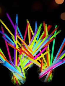 10/50/100pcs Glow Sticks, Party Decorations, Bachelorette Party, Gender Reveal Decorations, Wedding Decorations, Party Supplies, Party Favors, Photography Props, Weddings, Parties, And Dancing, Glow Necklaces And Bracelets, Great Gifts For Friends Or Family. - Multicolor - View 9
