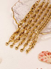 A Versatile Stainless Steel Gold-Plated Bracelet With Multiple Styles For Both Men And Women - Yellow Gold - View 7