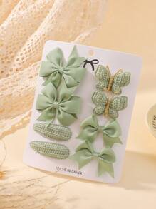 8 件/套极简主义蝴蝶结发夹，波西米亚针织蝴蝶女孩发夹，马尾辫夹，适合节日派对、旅行、时尚发饰套装 - 蝴蝶結髮夾 - 查看 16