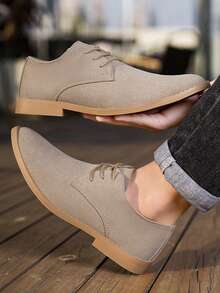 Zapatos casuales para hombres, botas de punta afilada, estilo británico, de cuero ante, Oxford, versátiles para vestir, zapatos de boda