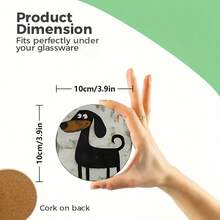 6pcs Cute Dog Wooden Coasters, Colorful Design, Suitable For Drinks, Tea, Coffee, Home And Restaurant Decor, Perfect Gift Choice For Dog Lovers, Family, Friends And Colleagues