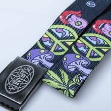 Chronic Mushroom Belt With Tag World Metal Buckle In Black - 黑色 - 查看 1