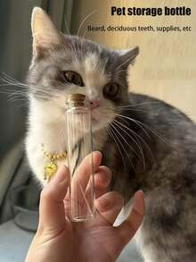 Botella de almacenamiento de pelo de mascota y barba, recuerdo coleccionable, botella de vidrio de colección de bigotes de gato DIY, botella de deriva afortunada