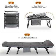 Foldable Sun Lounger Recliner Adjustable Back Rest Garden Indoor Folding Chair - Folding Bed for Lunch Break - View 10