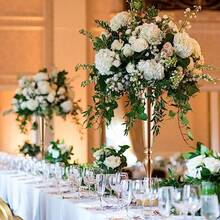 2 Pcs 22 Tall Gold Vases Metal Flower Arrangement Stand Versatile For Centerpieces Decoration For Table Party Wedding - 金色 - 查看 2