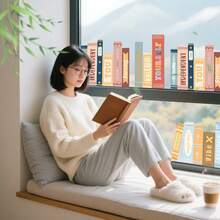 Watercolor Book Window Stickers Double-Sided Children's Window Stickers Kindergarten Inspirational Removable Colorful Static Glass Stickers Suitable For Nursery Classroom Playroom Children's Room - Multicolor - View 4