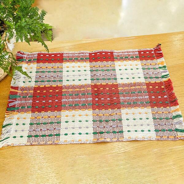 1 pièce Napperon style Noël avec isolation thermique et franges