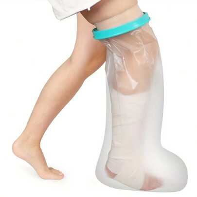 Shower Leg Plaster Cover, Waterproof Shower Plaster Cover, Adult Shower Leg Plaster Protective Cover, Postoperative Ankle, Knee And Foot Shower Boots (Diameter -7.9 Inches)
