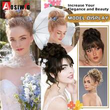 1pc Natura Hair Ball Real Messy Curly Wig Flower Bud Clip Easy Clip In Hair Suitable For Weddings Parties Daily Use Women's Hair Extensions - Black - View 7