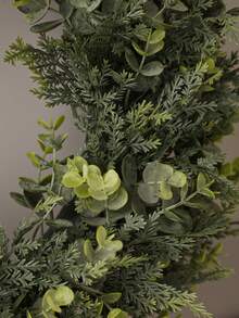 1/2pcs Artificial Cedar Eucalyptus Wreath, Artificial Eucalyptus Leaf Pine Branch Grass Wreath, Artificial Pine Branch Christmas Hanging Wreath, PE Material, Wholesale, Artificial Plants, Artificial Flowers, Outdoor Party Activities, Festival, Birthday, Wedding Party Decorations, Christmas, , Thanksgiving Decorations, Home Entrance, Restaurant, Living Room, Bedroom, Garden Decorations, Home Decorations Christmas Decorations Room Decor