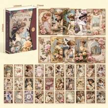 120 Pieces Vintage Scrapbook Papers Classic Aesthetic European Decorative Designs For Scrapbooking Junk Journal Bullet Journal Planner Craft Supplies Photo Album Stationery Embellishments