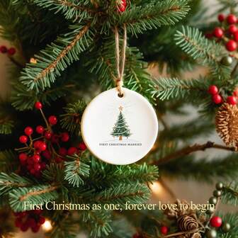 First Christmas Wedding Ornaments, Mr And Mrs Ornaments, Wedding Gifts, Newlywed Christmas Gifts, Wedding Christmas Ornaments, Pendants, Drops Finials, Let Christmas Witness The Beginning Of Happiness. Home Decor Christmas Decorations Room Decor Winter