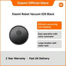 Xiaomi Robot Vacuum S20 – Smart 2-In-1 Robotic Vacuum & Mop With 3200mAh Battery, 45W Power, Slim 98mm Body, Auto Docking & Cleaning Brush, Ideal For Pet Hair, Hard Floors & Carpets - Black - View 1