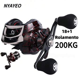 NYAYEO Drag Fishing Reels 18+1BB Baitcasting Fishing Reel Magnetic Brake Baitcaster Fishing Reel For Saltwate