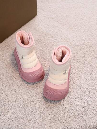 1 Pair Girls' Soft Sole Thick Warm Snow Boots, Fashionable & Cute All-Match Toddler Shoes For Winter