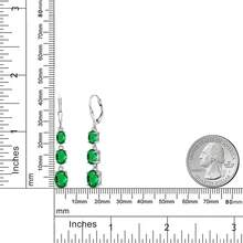 Gem Stone King 3-Stone Leverback Drop Dangle Earrings Women |   925 Sterling Silver |   Gemstone Birthstone |   Oval 8X6MM 7X5MM And 6X4MM |   Fine Jewelry Gifts Her Mom Women Wife - 奈米翡翠,五月 - 查看 6
