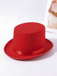 1pc New Magician Top Hat, Black Gentleman Jazz Hat, Korean Fashion Casual Unisex Costume Hat For Halloween - A - View 6