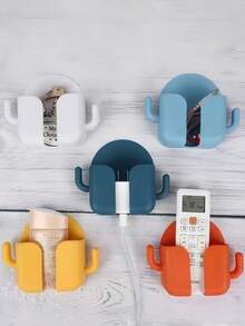 1pc Multifunctional Cactus Wall Mounted Remote Control Holder & Storage Box, No Drilling Required