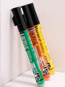 1 支 Pebeo 丙烯马克笔 1.2 毫米涂鸦防水高光笔非水溶性丙烯马克笔和 1 支 Pebeo 水彩马克笔，配有水溶性软头彩色刷，适用于学校用品，返校