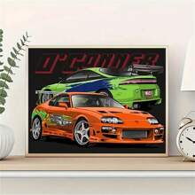 优质 5D DIY 钻石画套装 - 酷炫跑车设计、全圆钻帆布艺术套装、工艺和缝纫用品，20.07x29.97 厘米 - 彩色 - 查看 2