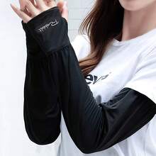1Pair Women's Sun Protection UV Blocking Arm Sleeves, UV Protection Cooling Arm Sleeves,Lightweight Breathable Elastic Sunscreen Sleeves,Women Men Summer Outdoor Sunblock Arm Cover With Thumb Hole Sun Sleeves For Outdoor Sports, Travel, Driving,Back To School - View 4