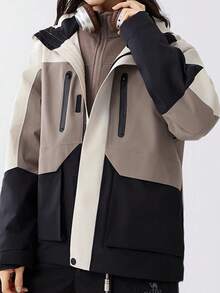 CAMEL CROWN 三合一连帽防风防水保暖外套，户外充电外套 - 燕麥灰/橄欖棕/幻影黑 - 查看 1