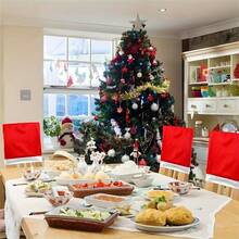 6pcs Festive Red Santa Hat Chair Covers Set - Perfect For Christmas Dinner & Holiday Parties, Adds A Cozy, Festive Touch To Your Table Decor, No Power Required, Featherless, Ideal For Family Gatherings, Christmas Table Decorations(1/4/6pcs)