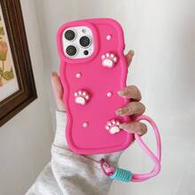 (带挂绳) 可爱 DIY 仿珍珠手机壳 + 马卡龙手机壳 + 腕带，兼容 17 Pro Max/16 Pro Max/15 Pro Max/14 Pro Max/13 Pro Max/12 Pro Max/11 Pro Max/XS Max/7/8 Plus、Honor、 - 玫紅色 - 查看 4