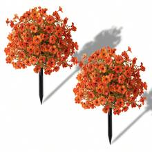 1 bó hoa violet cắm thẳng nhân tạo có gai cắm đất (nhiều màu tùy chọn), hoa violet lụa nhân tạo và cây xanh trông như thật, cây mô phỏng sân hiên nhà trong nhà chống tia UV, ban công sân vườn, cắm hoa cắm đất. [Đồ trang trí Giáng sinh] - Nhiều màu - Xem 3