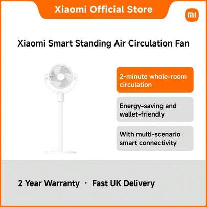 Xiaomi Smart Standing Air Circulation Fan - Quiet AC Electric Fan With Adjustable Height, Remote Control, 140° Oscillation, Energy Saving For Bedroom Home Office