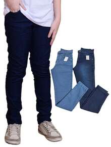KIT 2 Men's Jeans, Boys' Jeans, Children's Jeans, Youth Jeans With Lycra, 8 To 16 Years Old - 彩色 - 查看 1
