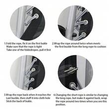 4 Cords Zero Gravity Chair Replacement Cord, Antigravity Chair Replacement, Universal Repair Cord Kit For Repairing Zero Gravity Chair( Black)