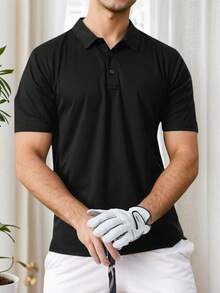 SANOPY Men's Casual Sports Polo Shirt Men's Polo Shirt Quick Dry Performance Short Sleeve Tactical Shirt Golf Shirt - màu đen - Xem 1