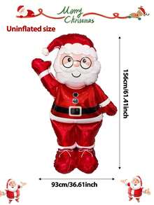 1/2 quả bóng bay giấy bạc hình ông già Noel cỡ lớn 61 inch – Đồ trang trí Giáng sinh tự do, Đồ trang trí tiệc trong nhà/ngoài trời cho Giáng sinh, Đồ trang trí lễ hội ngày lễ, Đồ trang trí Giáng sinh tại nhà, Navidad, Đồ trang trí tiệc, Đồ trang trí Giáng sinh - Nhiều màu - Xem 4