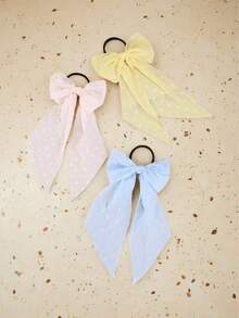 7条装弹力发圈，带蝴蝶结丝带，可爱风格发饰，蝴蝶结装饰发圈，适合女性及返校季，马尾辫发圈，发圈，橡皮筋发带，礼物，发绳