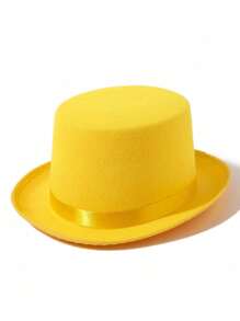 1pc New Magician Top Hat, Black Gentleman Jazz Hat, Korean Fashion Casual Unisex Costume Hat For Halloween - A - View 3