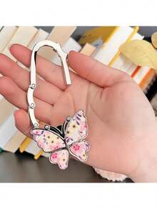 1PC Folding Hanging Hook Shiny Butterfly Shaped Hanger Hook Purse Hanger For Tables Desk Home Office