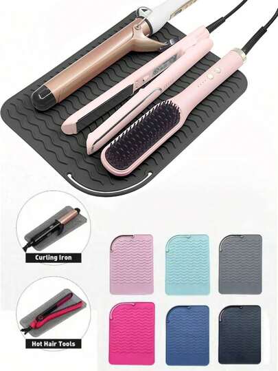 1 Piece Of Hair Styling Tool, Straightener, Silicone Insulation Pad, Curling Iron Insulation Cover, Hair Salon Specific Electric Clamp, Anti Slip And Anti Scald Pad, Suitable For Hair Styling Tools, Portable Silicone Heat-Resistant Pad, Anti Slip And Anti Heat Pad, Hair Styling Tool, Suitable For Travel