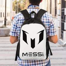 ZLIENSZUS Men's Minimalist Backpack - Everyday Backpack With Bold MESSI Lettering, Lightweight For College, Office, Travel - White & Black Accent Bag For Gym, Cafe, - Easy-Clean Design, Durable Zipper Closure - 如圖 - 查看 6