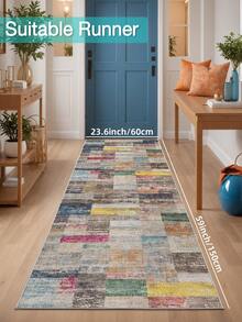 DAJIANG 1 pieza Alfombra grande de área, lavable, alfombra moderna de múltiples estampados abstractos, plegable, fácil de cuidar, adecuada para sala de estar, pasillo, mesita de noche, sala de estar, dormitorio, decoración del hogar, decoración gruesa para entrada, baño, decoración de cocina