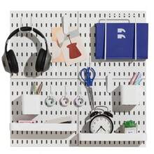 Półki ścienne z perforowanej płyty bez wiercenia, do kuchni i łazienki, z akcesoriami