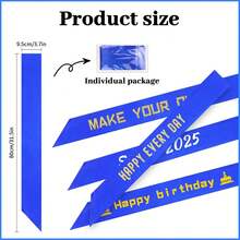 Customizable Elegant Blue Polyester Shawl With White Text - Suitable For Graduation Ceremony, Formal Events And Special Occasions | Customizable Text | Polyester